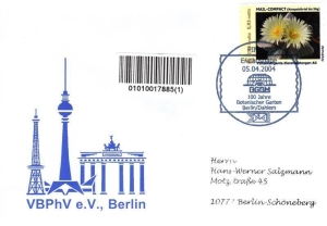 PIN AG: MiNr. 38, 14.06.2004, 100 Jahre Botanischer Garten, Wert zu 0,96 EUR, FDC, Ersttagsstempel