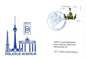 PIN AG: MiNr. 10, 09.11.2002, "Berliner Sehenswürdigkeiten: Quadriga", Wert zu 0,45 EUR, Ersttagsbrief (FDC) (2), Ersttagsstempel