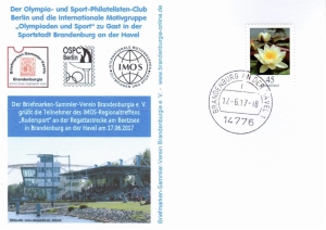 BRD: 17.06.2017, "Olympia- und Sport-Philatelisten-Club und Int. Motivgruppe "Olympiaden und Sport" zu Gast in Brandenburg an der Havel", Ganzstück (Postkarte), BRD MiNr. 3303, Tagesstempel