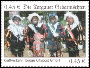 Kraftverkehr Torgau Citypost: MiNr. 7, 21.04.2006, "Die Torgauer Geharnischten", Satz, postfrisch