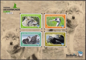 Nordkurier: MiNr. 109 II - 112 II Block 4, 01.11.2011, "50 Jahre Tierpark Ueckermünde", Satz, postfrisch