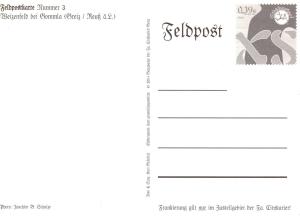 Citykurier: MiNr. KE 2 c, 25.10.2014, "Feldpostkarte, Nummer 3", Ganzsache, ungebraucht