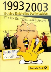 BRD: MiNr. 2344, 12.06.2003, "Post! 10 Jahre fünfstellige Postleitzahlen", Erinnerungsblatt (EB), Ersttags- / Sonderstempel