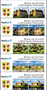 MZV: MiNr. 25 - 29, 01.07.2017, "Burgen und Schlösser", Satz, Oberrand mit Landeswappen, postfrisch