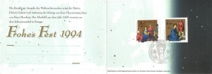 BRD: 09.11.1994, Ministerkarte "25 Jahre Weihnachtsmarken", Ersttagssonderstempel "Weihnachten / Bonn"