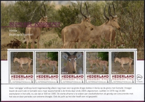 Niederlande: MiNr. 05.11.2018, Gefährdete Säugetiere 2018: Hirola, Satz (Block), postfrisch
