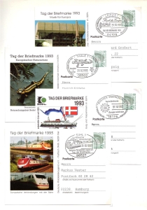 BRD: 31.10.1993, Mappe: Tag der Briefmarke 1993, 16 Ganzsachen, Sonderstempel