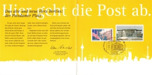 BRD: 02.10.1998, Sonderkarte "Das Neu Berlin - Hier geht die Post ab", Sonderstempel "Potsdamer Platz-Arkaden / Berlin"
