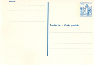 Berlin (West): MiNr. P 126 I, 01.07.1982, "Burgen und Schlösser", Ganzsache (Postkarte), ungebraucht