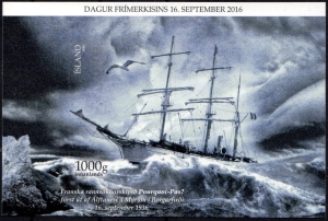 Island: MiNr. 1507 Bl. 64, 16.09.2016, "80. Jahrestag des Untergangs des Dampfsegelschiffs Pourquoi Pas", Satz (Block), postfrisch