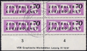 DDR - Dienstmarken B: MiNr. 9 X II DV, 01.10.1956, "Verwaltungspost A", Druckvermerk, Ungültig-Stempel