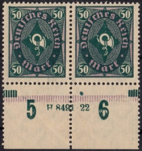 DR: MiNr. 209 P Y HAN, 00.12.1922, "Posthorn", HAN, postfrisch