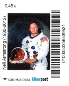 Biberpost: 25.08.2012, "Neil Armstrong", Satz, Typ VI, postfrisch