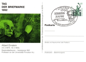 BRD: 25.10.1992, Tag der Briefmarke, Jüterbog, Ganzsache (Postkarte), Sonderstempel