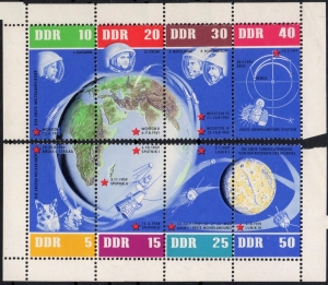 DDR: MiNr. 926 - 933, 28.12.1968, 5 Jahre sowjetische Weltraumflüge, Satz, postfrisch