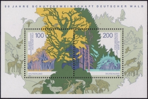 BRD: MiNr. 1918 - 1919 Bl. 38, 05.05.1997, 50 Jahre Schutzgemeinschaft Deutscher Wald (SDW), Block, postfrisch