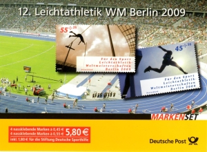 BRD: MH MiNr. 80 (MiNr. 2727, 2729), 02.07.2009, "Sporthilfe: Leichtathletik-WM, Berlin", postfrisch