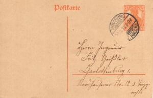 DR: MiNr. P 110 I, 00.00.1916, "Germania", Ganzsache, echt gelaufen
