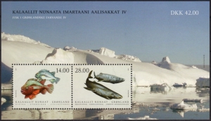 Grönland: MiNr. 876 - 877 Bl. 99, 22.02.2021, "NORDEN: Nordische Fische (IV)", Block, postfrisch