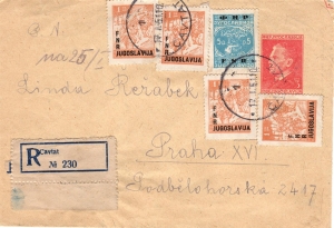 Jugoslawien: 00.00.1951, "J. B. Tito", Ganzsache, Zusatzfrankatur, echt gelaufen