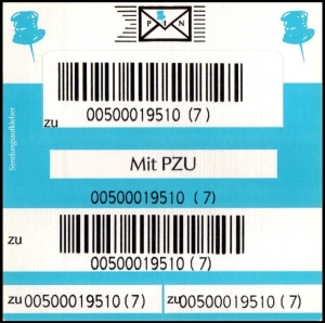 PIN AG: Marke für Zusatzleistung "Mit PZU", blau, postfrisch