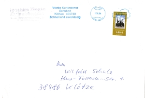 WKS Schubert: MiNr. 3, 15.04.2004, "Jakobkirche Köthen", Wert zu 1,03 EUR, Tagessstempel