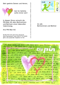 PIN Mail: MiNr. P 4, 14.02.2009, "Valentinstag", Ganzsache (Postkarte), ungebraucht