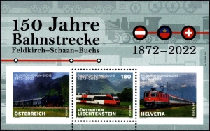 Liechtenstein: 09.09.2022, "150 Jahre Bahnstrecke Feldkirch – Schaan - Buchs", postfrisch