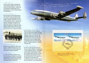 BRD: MiNr. 2450, 03.03.2005, "50. Jahrestag der Wiederaufnahme des regelmäßigen Flugverkehrs der Lufthansa", Erinnerungsblatt (EB), Ersttagssonderstempel