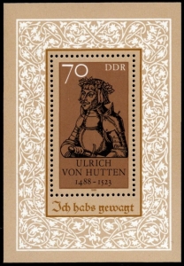 DDR: MiNr. 3167 Block 93, 05.04.1988, "500. Geburtstag von Ulrich von Hutten", postfrisch