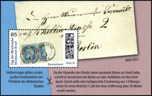 BRD: MiNr. 3752 Bl. 91, 01.03.2023, "Tag der Briefmarke: Stralsund-Brief", Block, postfrisch