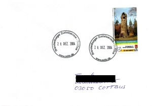 ZSBB: Nr. 2, 00.00.2004, "ZSBB Spremberg", Ganzstück (Umschlag), Tagesstempel ZSBB