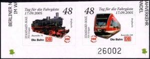PIN AG: MiNr. 99 - 100, 14.09.2005, "Berliner Nahverkehr (III)", Bogennummer, postfrischh