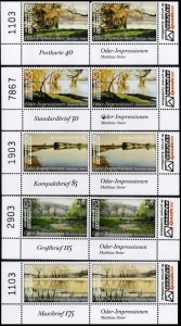 speedy-express: MiNr. 6 - 10, 02.05.2006, "Oder-Impressionen", Satz, Bogennummer, postfrisch