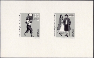 DDR: MiNr. 2882 - 2883 S, 03.07.1984, Schwarzdruck "Nationale Briefmarkenausstellung, Halle (Saale)"