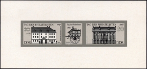 MiNr. 3118 - 3119 S, 11.08.1987, Schwarzdruck "Tag der Philatelisten"