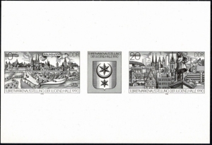 MiNr. 3338 - 3339 S, 05.06.1990, Schwarzdruck "Briefmarkenausstellung der Jugend, Magdeburg"