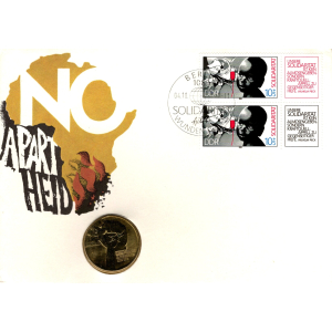 DDR: MiNr. 3202, 04.10.1988, "Internationale Solidarität", Numisbrief (Umschlag), Ersttagssonderstempel