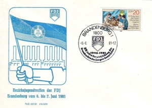 DDR: 06.06.1981, "Bezirksjugendtreffen der FDJ", Ganzstück (Umschlag), MiNr. 2610 einzeln, Sonderstempel