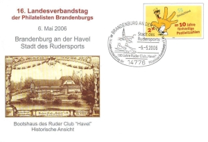 BRD: 06.05.2006, "16. Landesverbandstag, Brandenburg an der Havel", Ganzsache (Umschlag), Sonderstempel