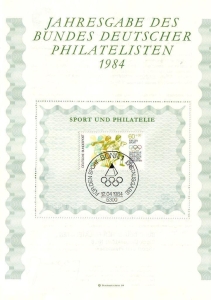 BRD: 1984, Jahresgabe des BDPh e. V., ohne Zeitschrift "philatelie"