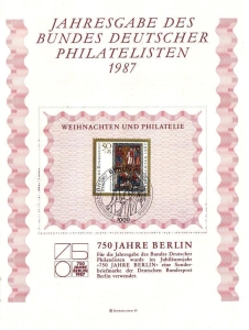 BRD: 1987, Jahresgabe des BDPh e. V., ohne Zeitschrift "philatelie"