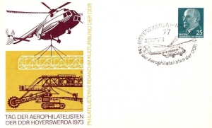 DDR: MiNr. PP 419, 27.10.1973, "Tag der Aerophilatelisten", private Ganzsache  (Postkarte), Sonderstempel