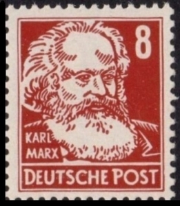 DDR: MiNr. 329 v a X II, 00.00.1953, Persönlichkeiten aus Politik, Kunst und Wissenschaft: Karl Marx, geprüft, postfrisch