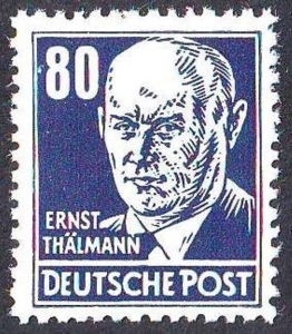 DDR: MiNr. 339 v a X I, 00.00.1953, Persönlichkeiten aus Politik, Kunst und Wissenschaft: Ernst Thälmann, geprüft, postfrisch