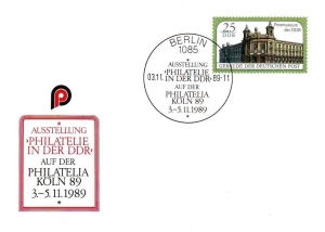 DDR: MiNr. P 104, 03.11.1989, "PHILATELIA KÖLN 89", Ersttagsstempel