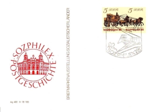 DDR: MiNr. P 93, 10.09.1985, "SOZPHILEX 85", Ersttagsstempel "SOZPHILEX 85"