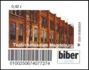 Biberpost: 00.00.0000, "Technikmuseum Magdeburg", Wert zu 0,42 EUR, Typ IV, postfrisch