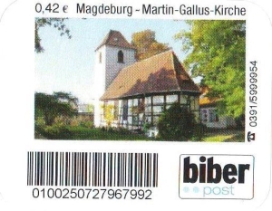 Biberpost: 12.11.2008, "Martin-Gallus-Kirche, Magdeburg", Satz, Typ V (weiter Abstand), postfrisch