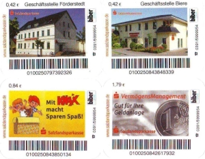 Biberpost: 05.08.2008, "Sparkasse Salzlandkreis", Satz, Typ VI, postfrisch